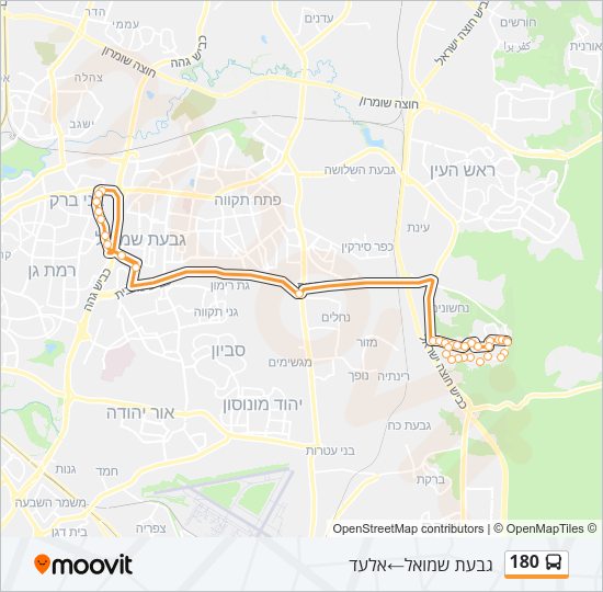 180 Bus Line Map