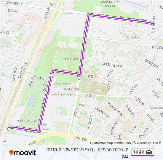 הקטר Shuttle Line Map