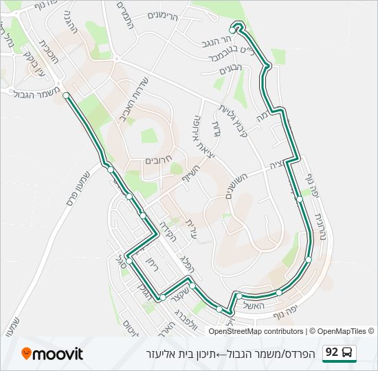 92 Bus Line Map