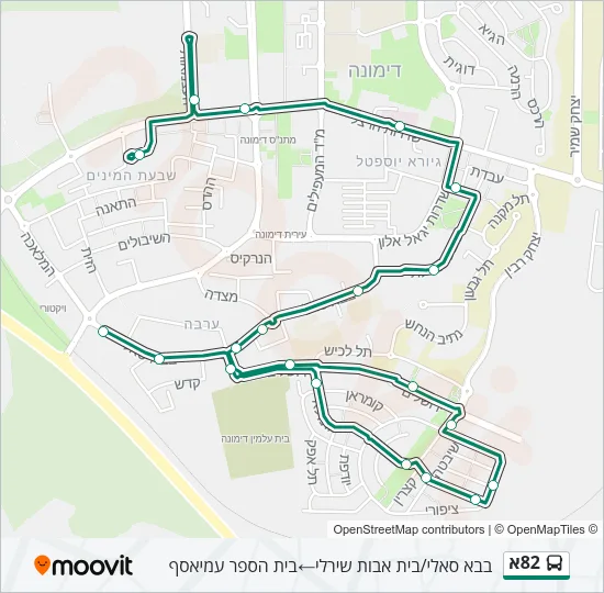 Автобус 82א: карта маршрута