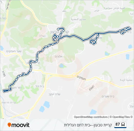 87 Bus Line Map