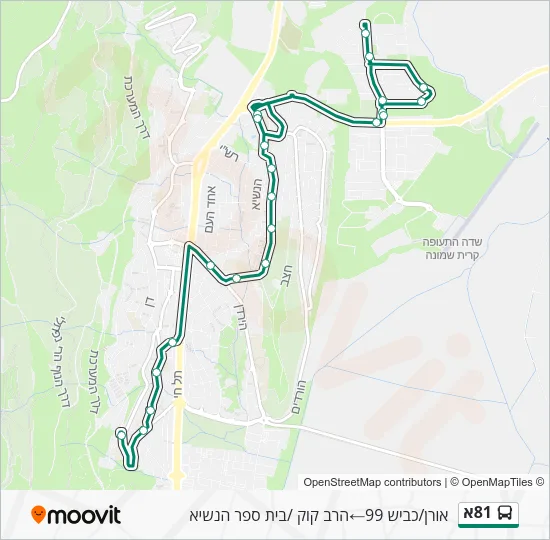 81א Bus Line Map