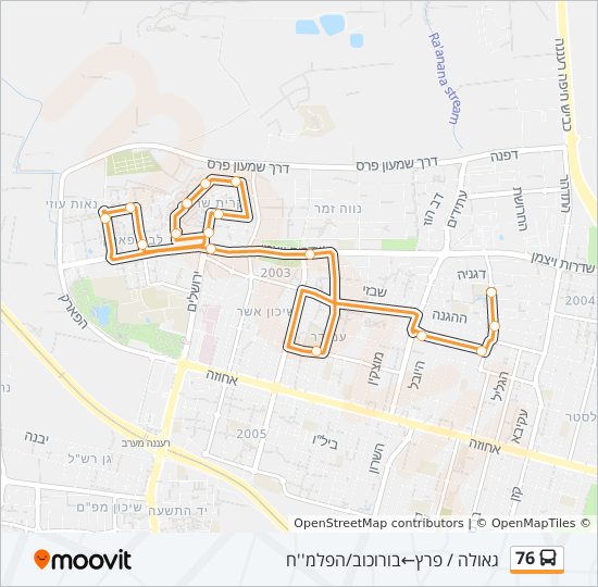 76 bus Line Map