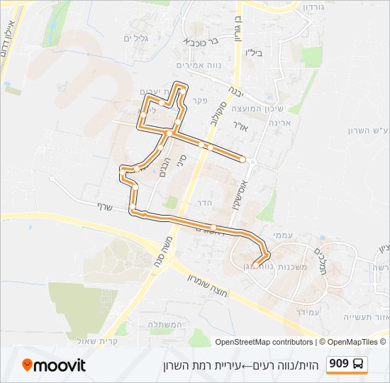 909 Bus Line Map