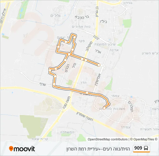 909 Bus Line Map
