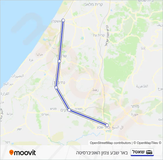 Маршрутка שאטל: карта маршрута