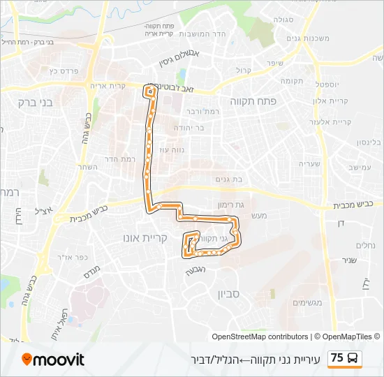 75 Bus Line Map