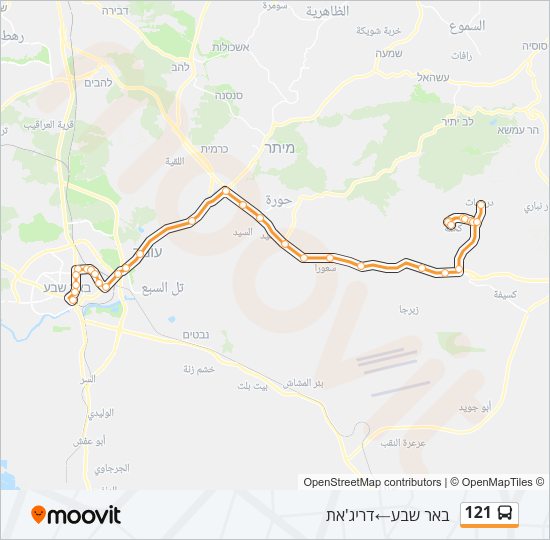 121 Bus Line Map
