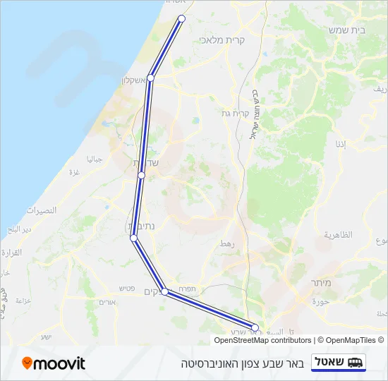 Маршрутка שאטל: карта маршрута