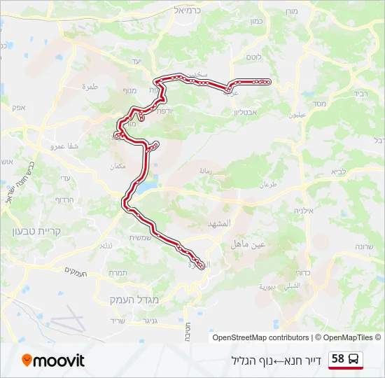 58 Bus Line Map
