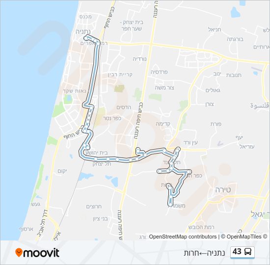 43 Bus Line Map
