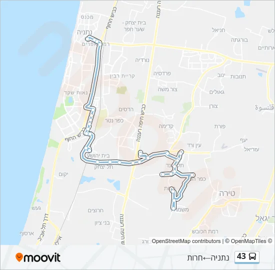 43 Bus Line Map