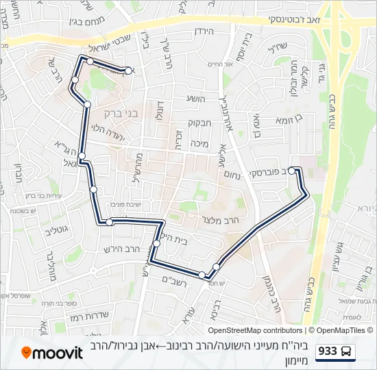 933 Bus Line Map