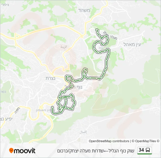 34 Bus Line Map