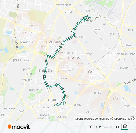Автобус 80 - הנגשה בהזמנה מראש ♿: карта маршрута