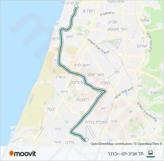 Автобус 227 - הנגשה בהזמנה מראש ♿: карта маршрута
