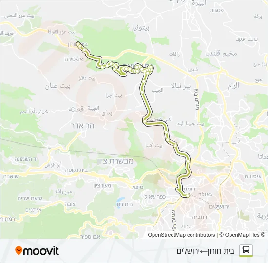 135 - הנגשה בהזמנה מראש ♿ Bus Line Map