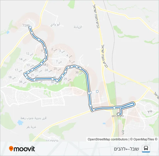 Автобус 41 - הנגשה בהזמנה מראש ♿: карта маршрута