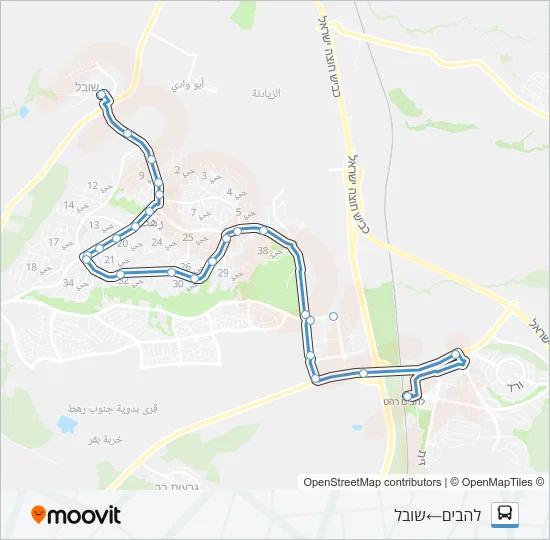 Автобус 41 - הנגשה בהזמנה מראש ♿: карта маршрута