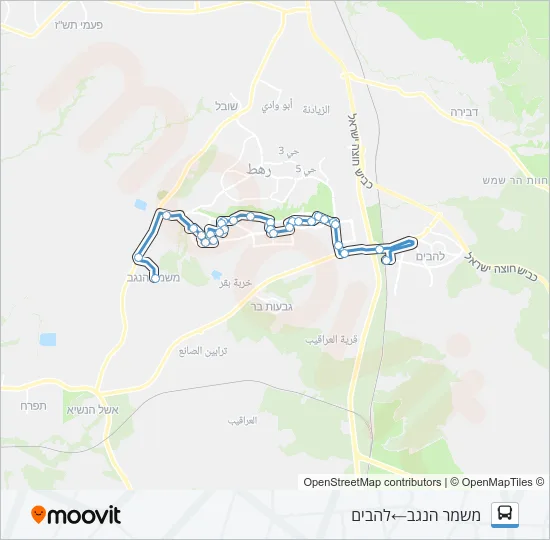 Автобус 42 - הנגשה בהזמנה מראש ♿: карта маршрута