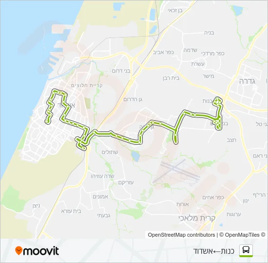 Автобус 27 - הנגשה בהזמנה מראש ♿: карта маршрута