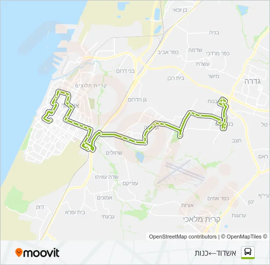 Автобус 27 - הנגשה בהזמנה מראש ♿: карта маршрута