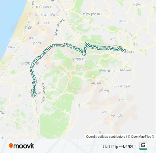 Автобус 449 - הנגשה בהזמנה מראש ♿: карта маршрута