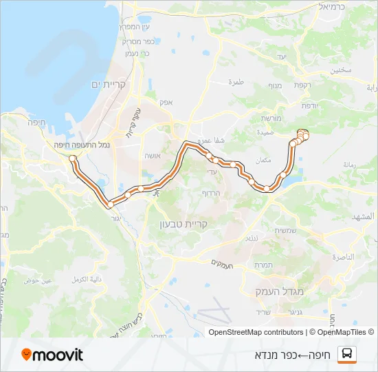 306 - הנגשה בהזמנה מראש ♿ Bus Line Map