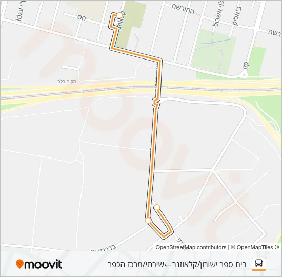 Автобус 75 - הנגשה בהזמנה מראש ♿: карта маршрута