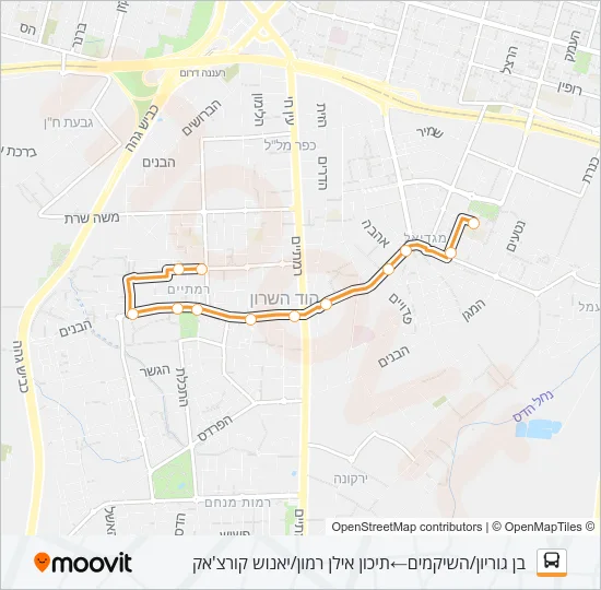 Автобус 77 - הנגשה בהזמנה מראש ♿: карта маршрута