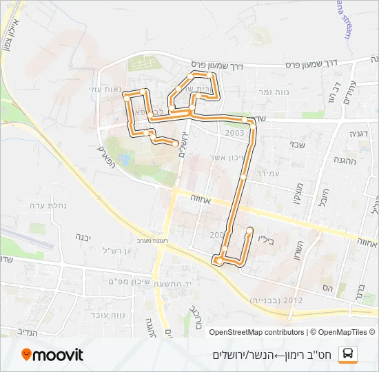 Автобус 79 - הנגשה בהזמנה מראש ♿: карта маршрута