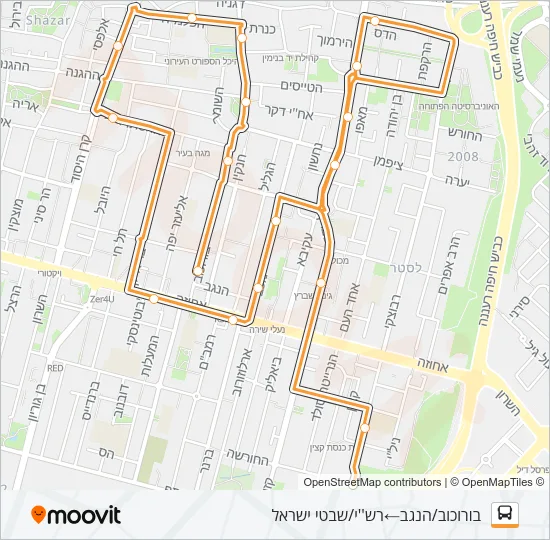 Автобус 84 - הנגשה בהזמנה מראש ♿: карта маршрута