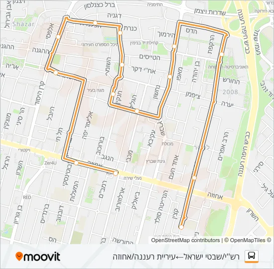 Автобус 84 - הנגשה בהזמנה מראש ♿: карта маршрута