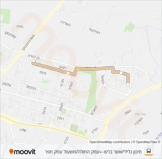 Автобус 85 - הנגשה בהזמנה מראש ♿: карта маршрута