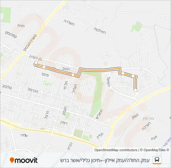 Автобус 85 - הנגשה בהזמנה מראש ♿: карта маршрута