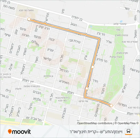 Автобус 87 - הנגשה בהזמנה מראש ♿: карта маршрута