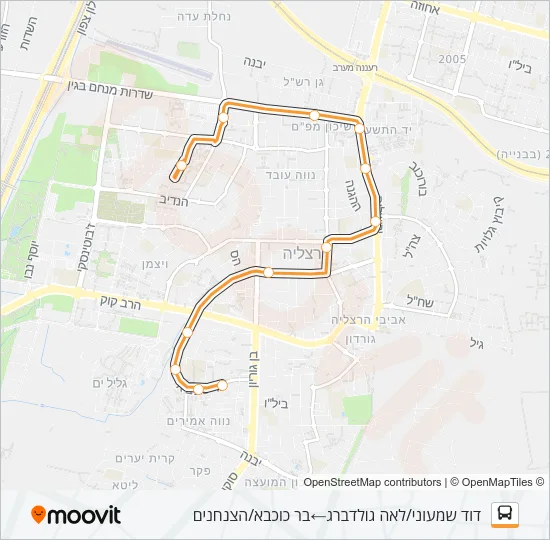 Автобус 96 - הנגשה בהזמנה מראש ♿: карта маршрута
