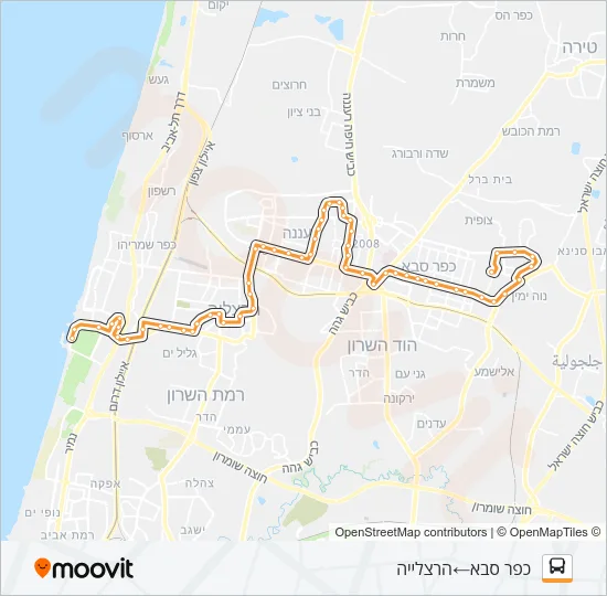 Автобус 229 - הנגשה בהזמנה מראש ♿: карта маршрута