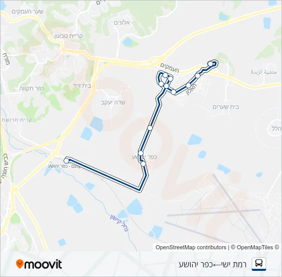 Автобус 22 - הנגשה בהזמנה מראש ♿: карта маршрута