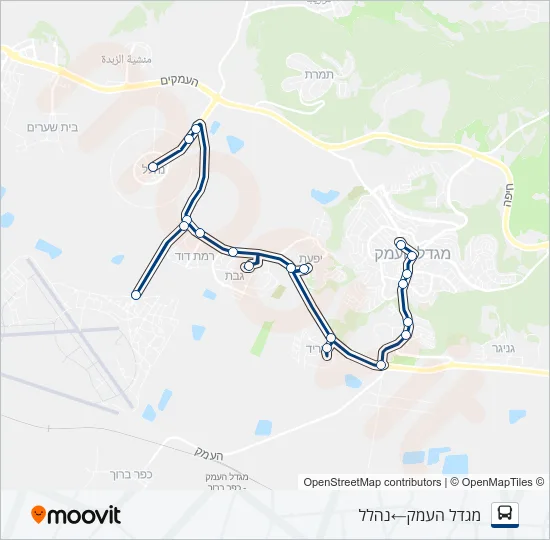 Автобус 305 - הנגשה בהזמנה מראש ♿: карта маршрута