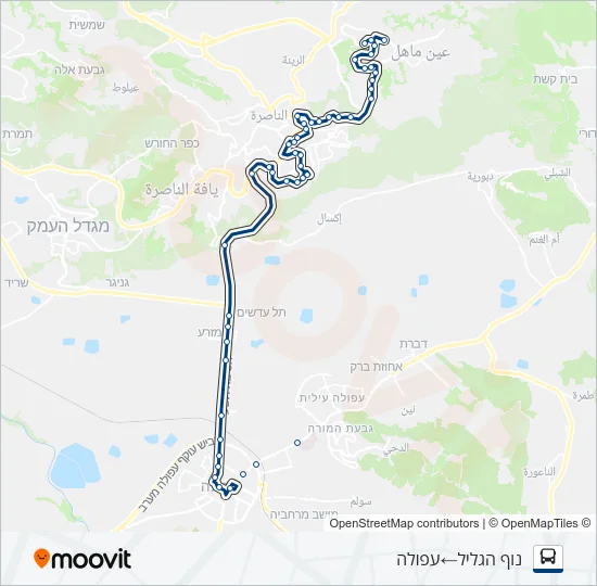 Автобус 356 - הנגשה בהזמנה מראש ♿: карта маршрута