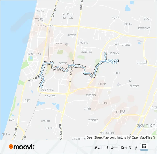 Автобус 13 - הנגשה בהזמנה מראש ♿: карта маршрута