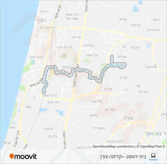 Автобус 13 - הנגשה בהזמנה מראש ♿: карта маршрута