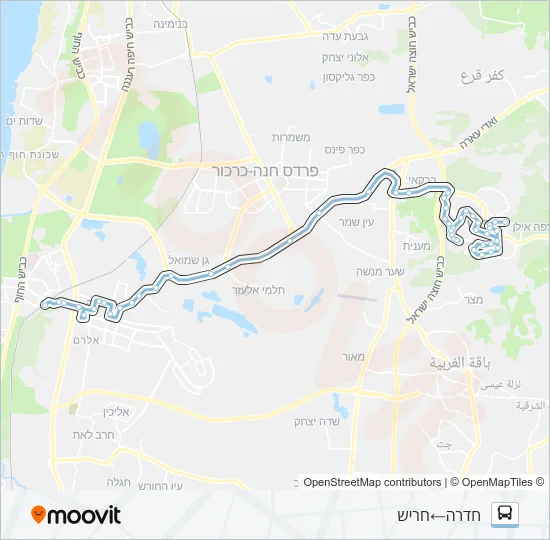 Автобус 60 - הנגשה בהזמנה מראש ♿: карта маршрута