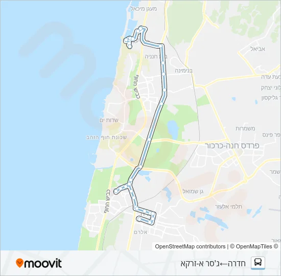 Автобус 68 - הנגשה בהזמנה מראש ♿: карта маршрута