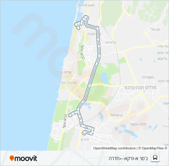 Автобус 68 - הנגשה בהזמנה מראש ♿: карта маршрута