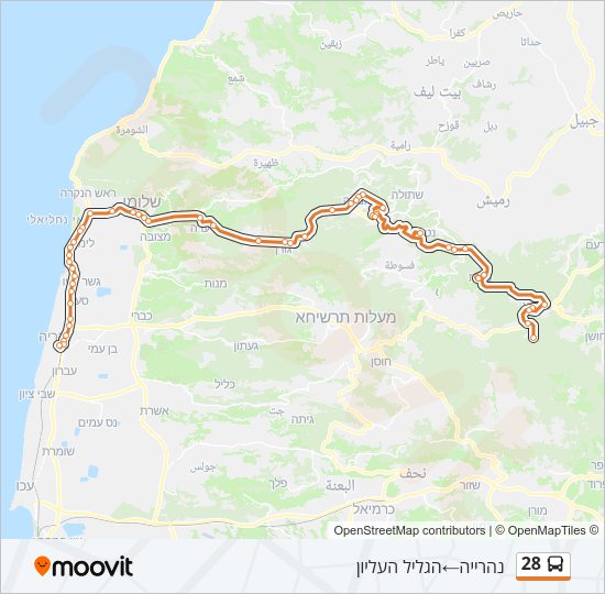 28 Bus Line Map