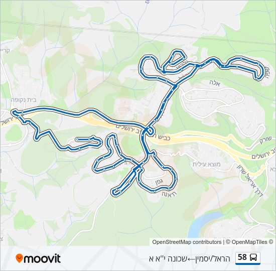 Автобус 58: карта маршрута