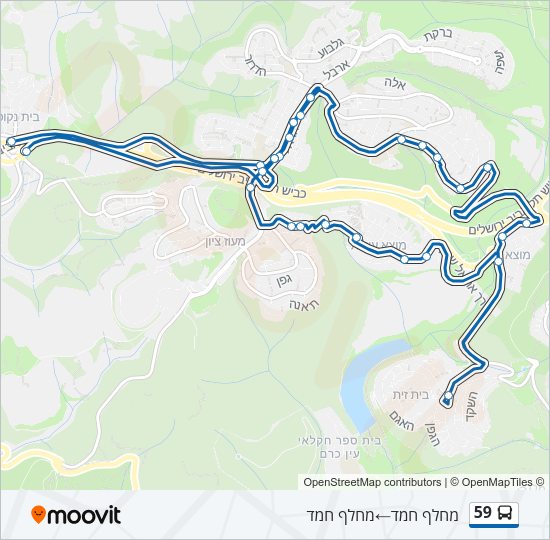 Автобус 59: карта маршрута
