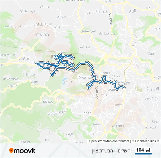 104 Bus Line Map